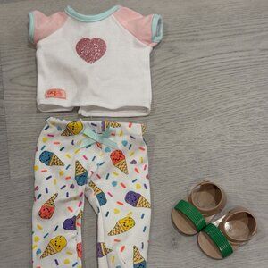 Our Generation Ice Cream Dreams Pajamas Outfit
